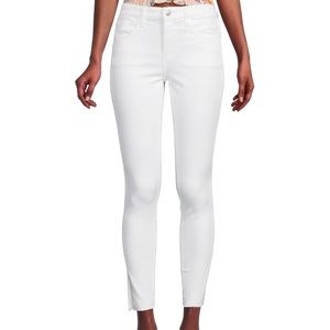 Joe's Jeans Mid-Rise Skinny Crop White Jeans, Size 31